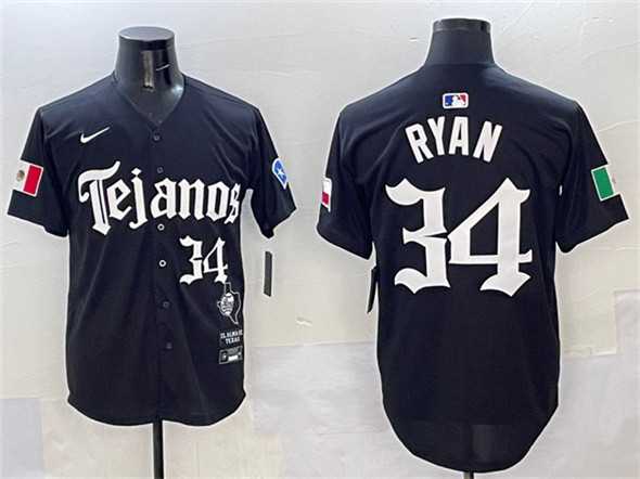 Mens Texas Rangers #34 Nolan Ryan Black Mexico 2025 Vapor Premier Limited Stitched Jersey